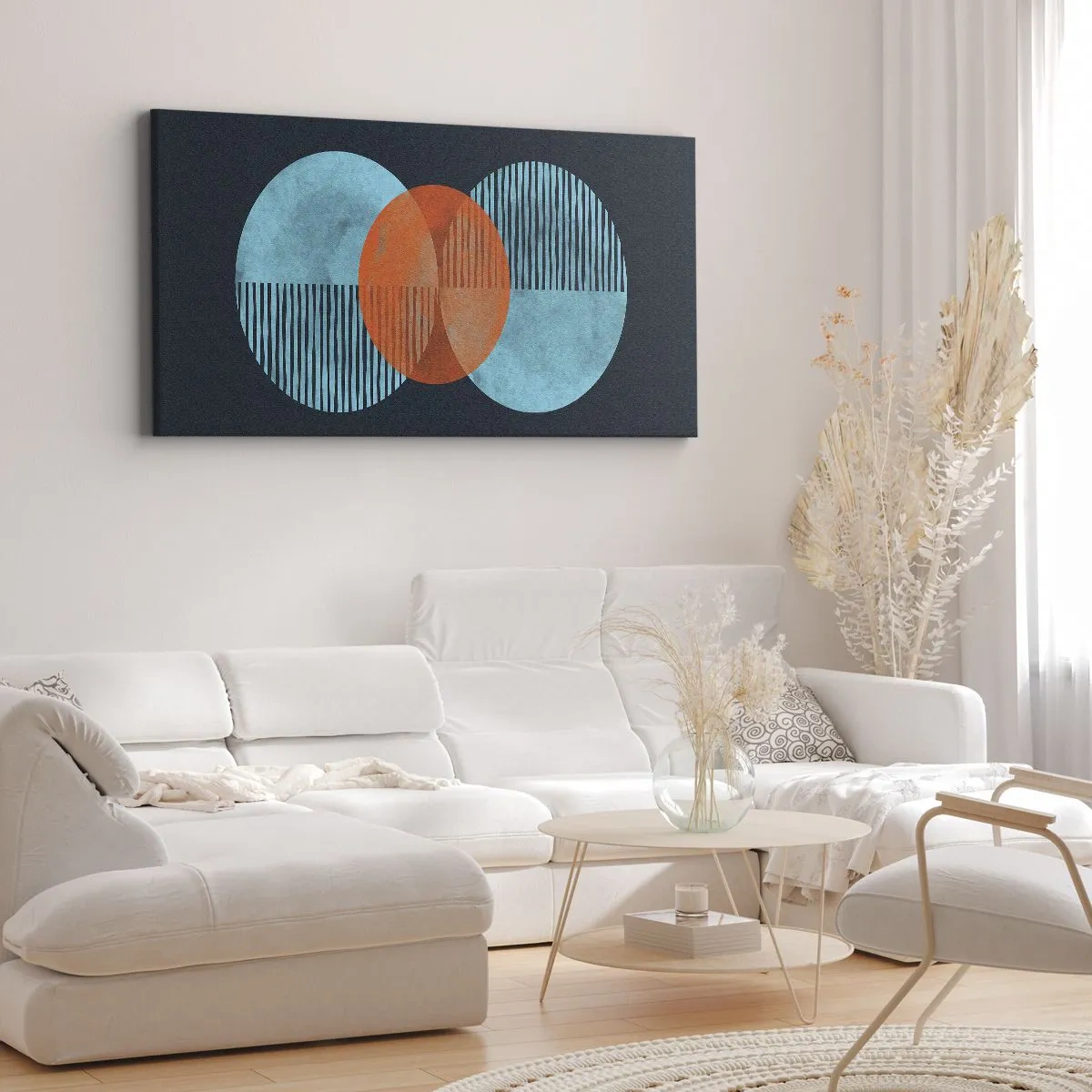 Lærredstryk - Billede på lærred - Symmetrisk sammensætning - 100x40 cm
