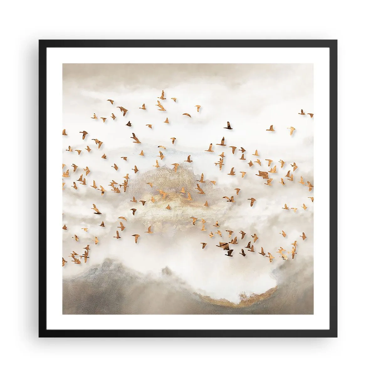 Plakat i sort ramme - Det er på tide... - 60x60 cm