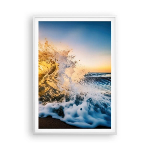 Plakat i hvid ramme - Leg på sandet - 70x100 cm