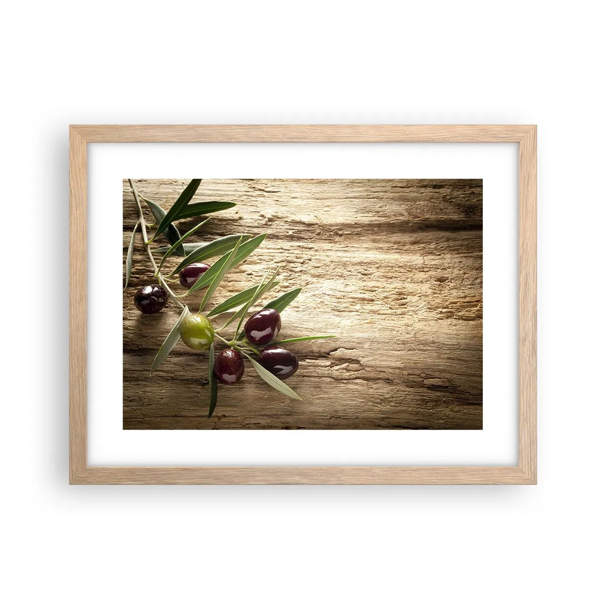 Plakat i ramme af lyst egetræ - Lige fra naturen - 40x30 cm