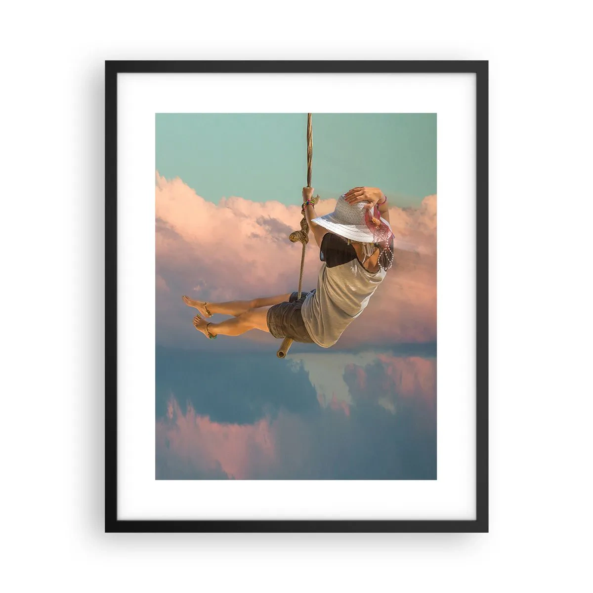 Plakat i sort ramme - Sjov i skyerne - 40x50 cm