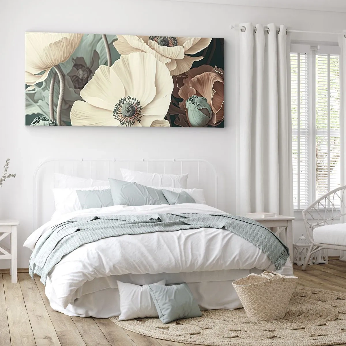 Lærredstryk - Billede på lærred - Valmuernes hvisken - 160x50 cm