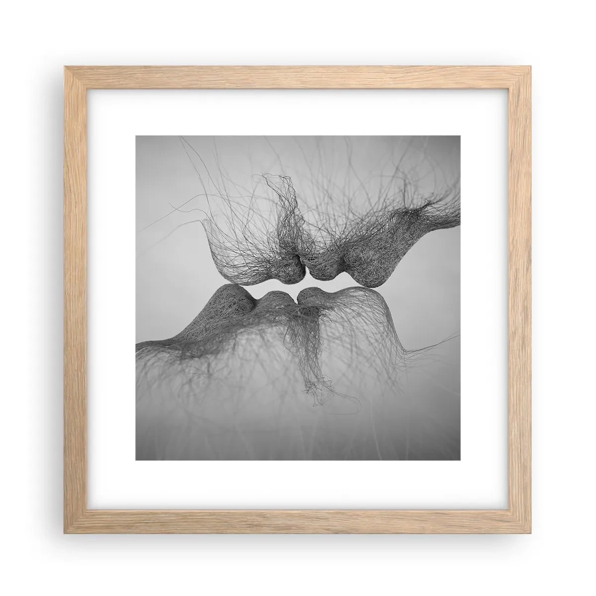 Plakat i ramme af lyst egetræ - Vindens kys - 30x30 cm