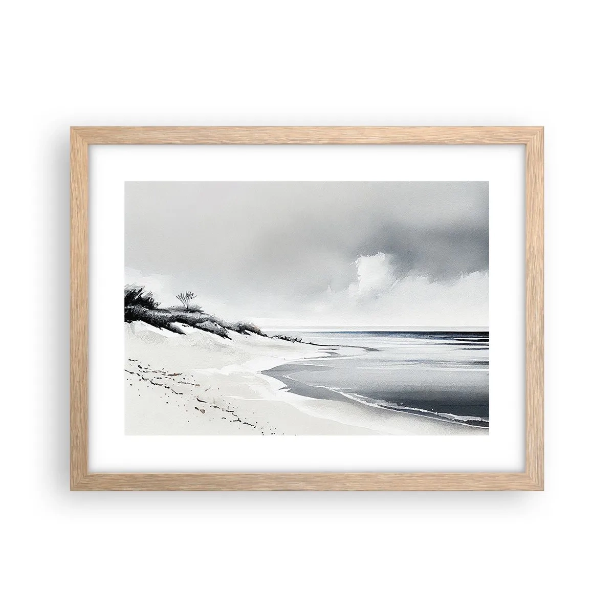 Plakat i ramme af lyst egetræ - Altid sammen - 40x30 cm