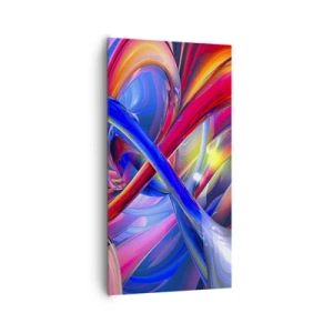 Lærredstryk - Billede på lærred - En dans af farver - 65x120 cm