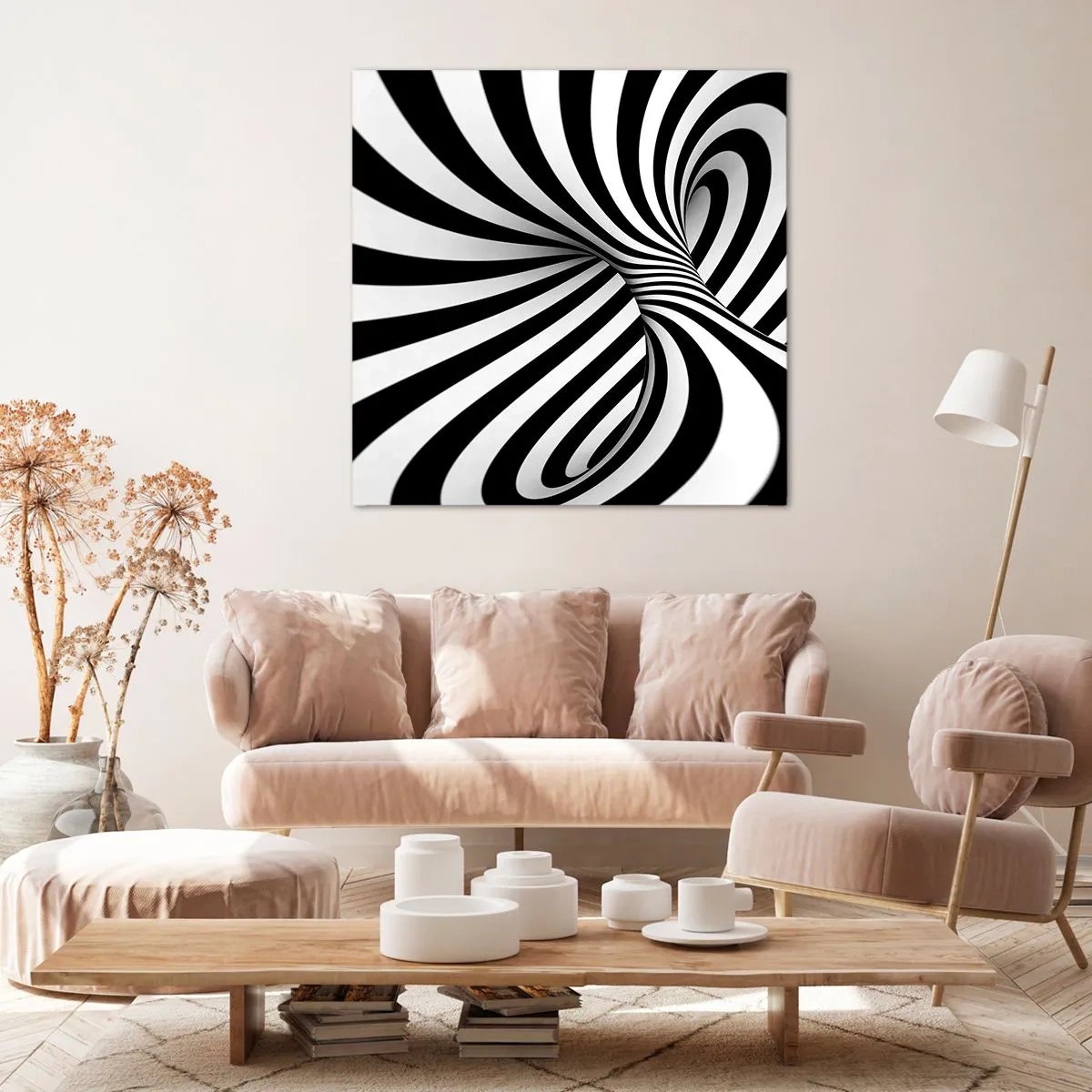 Lærredstryk - Billede på lærred - Sammensætning: dansende rum - 70x70 cm