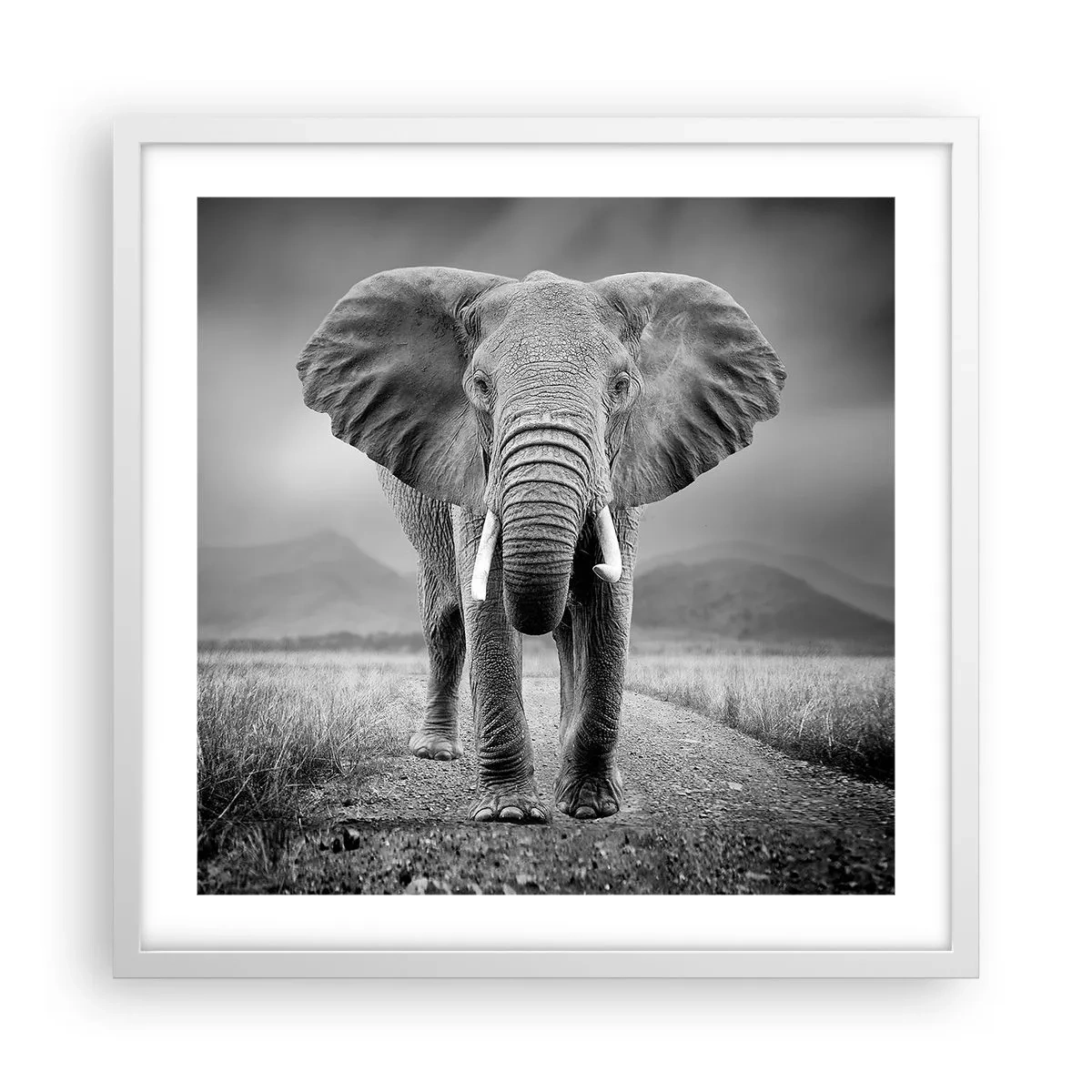 Plakat i hvid ramme - Værten byder velkommen til - 50x50 cm