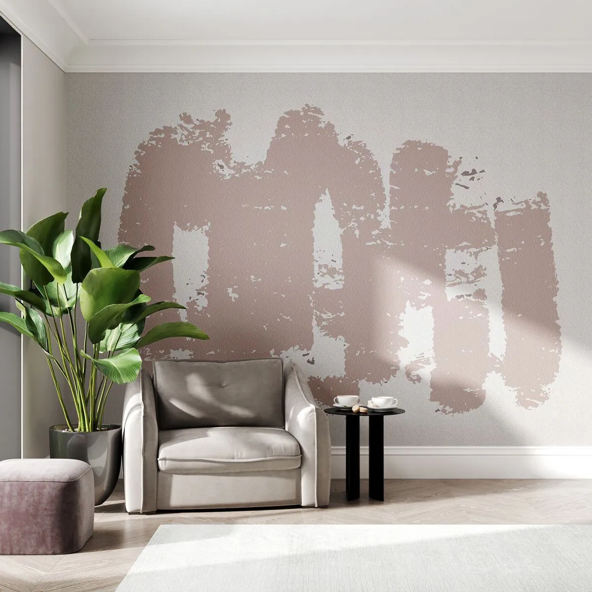 Fototapet Selvklæbende Deluxe Sticker - Abstraktion i sart rosa - Abstraktion, Tom, Minimalisme - 400x280 cm
