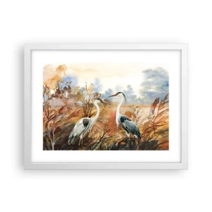 Plakat i hvid ramme - Hvor skal vi hen om efteråret? - 40x30 cm