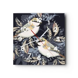 Vægur, Uret - Gul-blå espalier - 30x30 cm