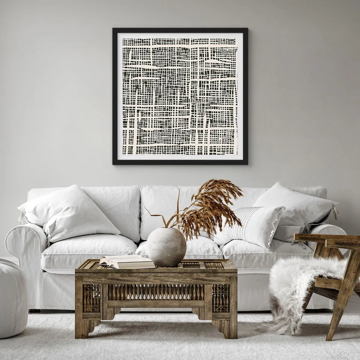 Plakat i sort ramme - En sammensætning vævet - 30x30 cm