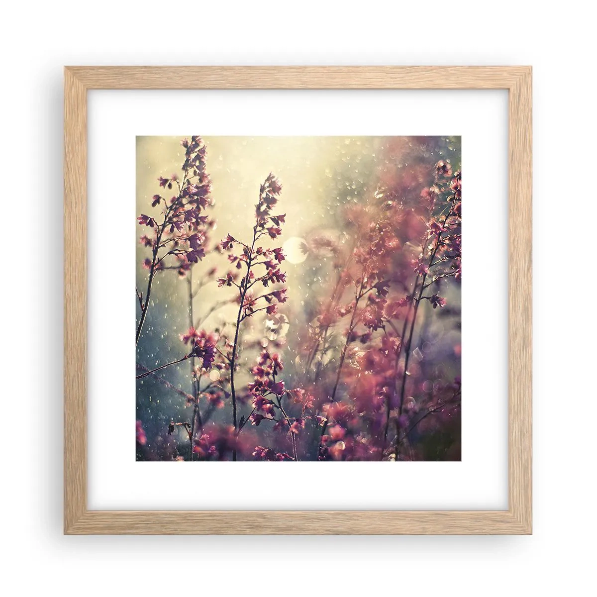 Plakat i ramme af lyst egetræ - Hemmelig have - 30x30 cm