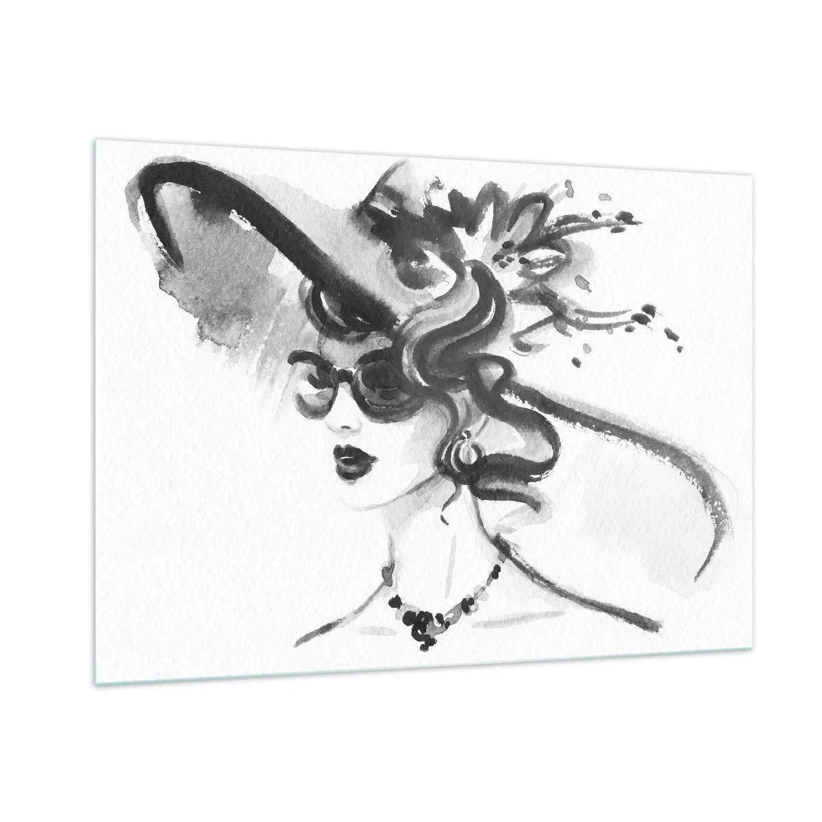 Billede på glas - Dame med karakter - 100x70 cm