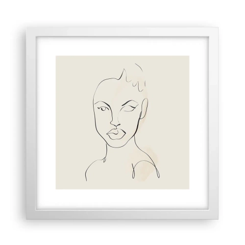 Plakat i hvid ramme - Omrids af sensualitet - 30x30 cm