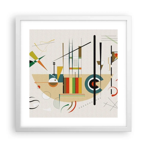 Plakat i hvid ramme - Og verden griner - 40x40 cm