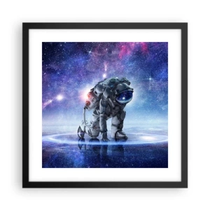 Plakat i sort ramme - Den stjerneklare himmel over mig - 40x40 cm