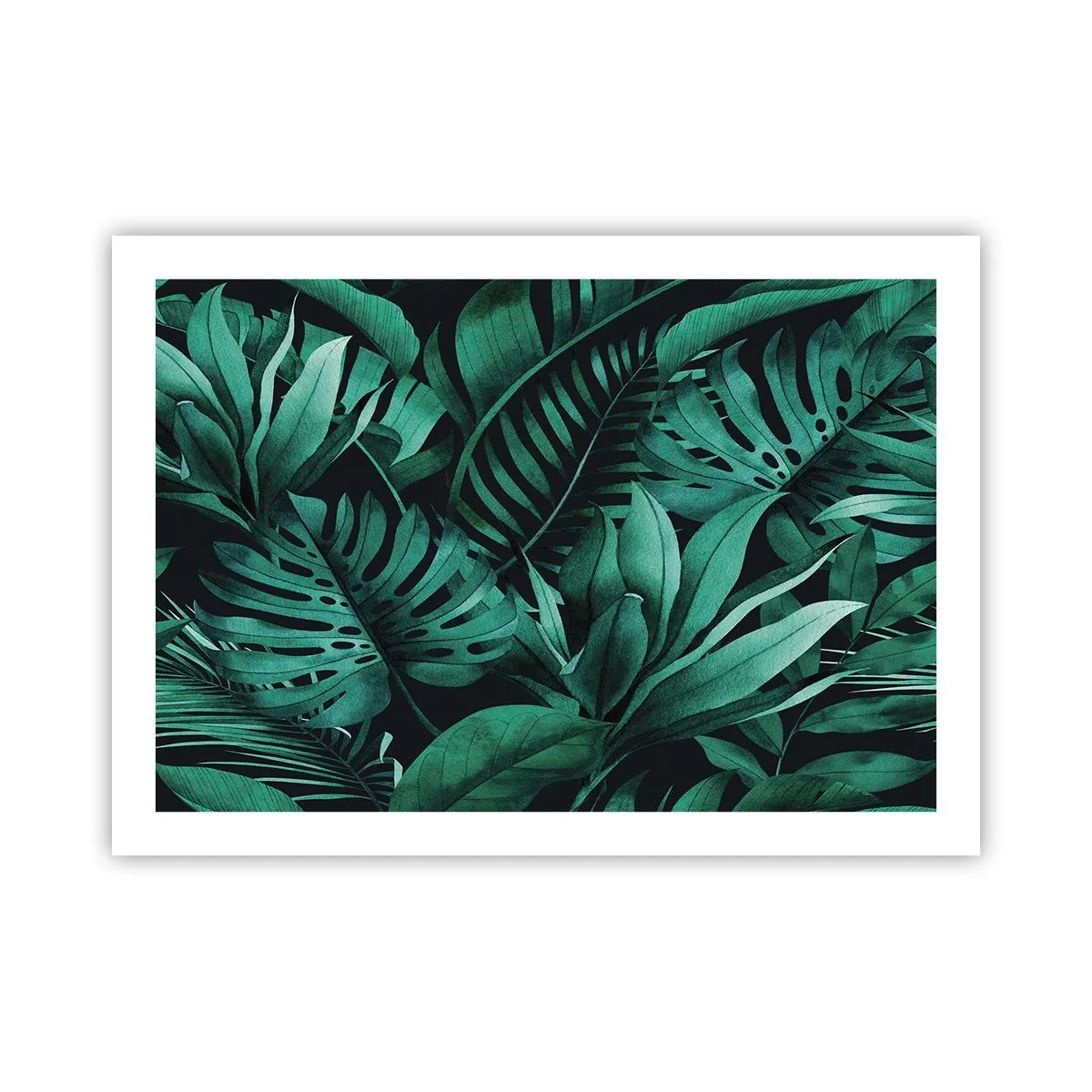 Plakat - Dyb tropisk grøn - 70x50 cm
