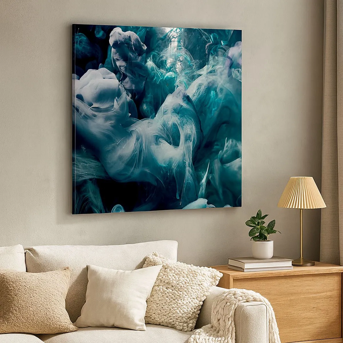 Lærredstryk - Billede på lærred - Farvebevægelse - 30x30 cm