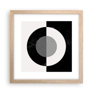 Plakat i ramme af lyst egetræ - Harmoni i sort og hvidt - 30x30 cm