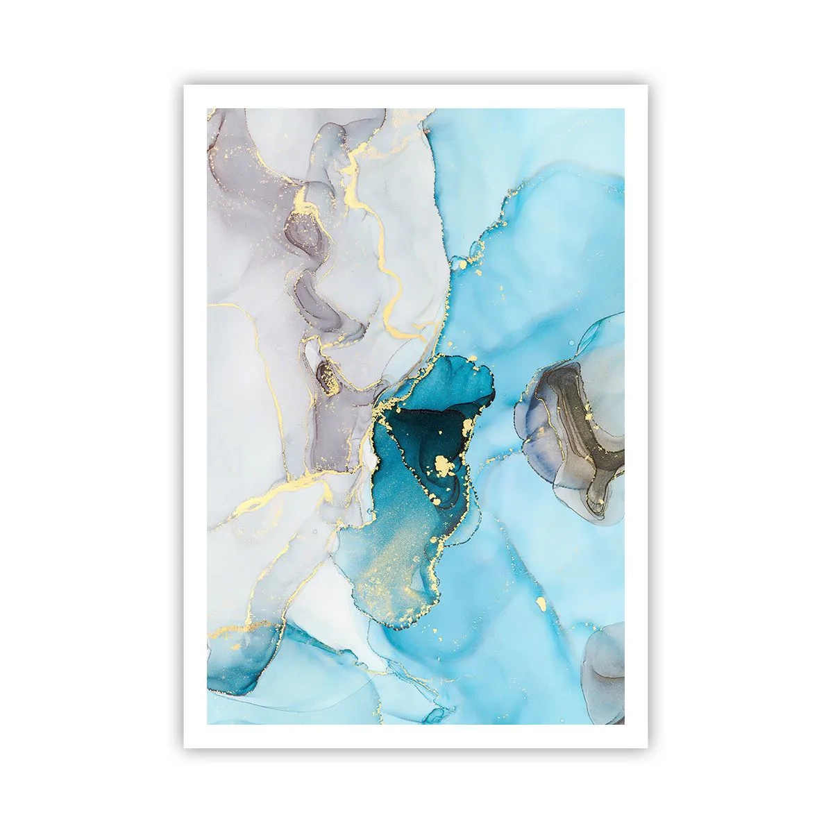 Plakat - En undersøgelse af mødet mellem grå og turkis - 70x100 cm