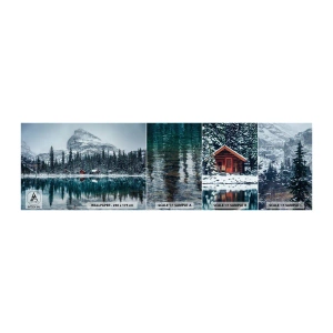 Prøve Fototapet Selvklæbende Deluxe Sticker - En canadisk retræte - Landskab, Canada, Vinter - 100x30 cm
