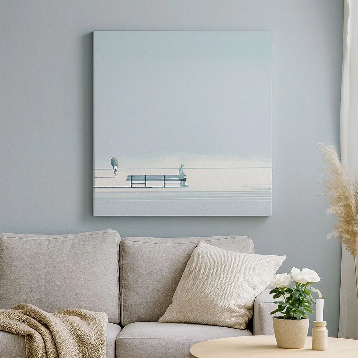 Lærredstryk - Billede på lærred - Ja, jeg venter. - 30x30 cm