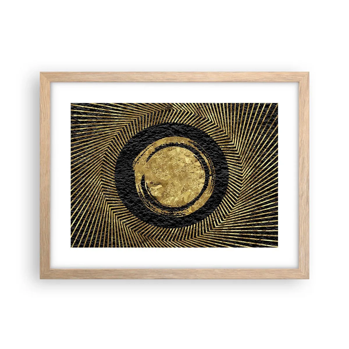 Plakat i ramme af lyst egetræ - Glamour-komposition - 40x30 cm