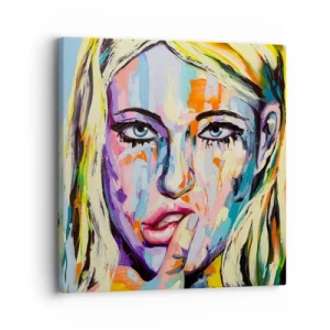 Lærredstryk - Billede på lærred - Se hende lige i øjnene - 30x30 cm