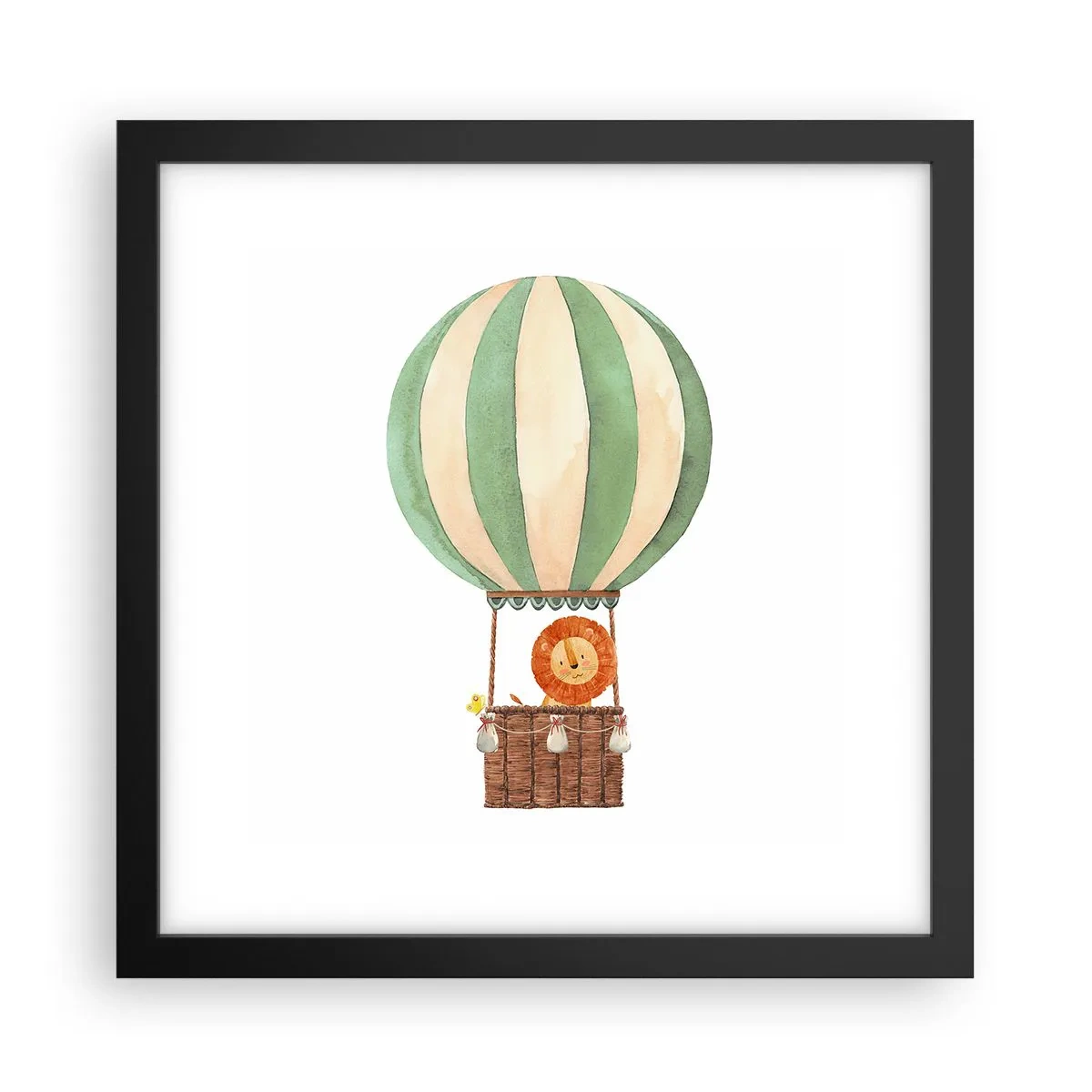 Plakat i sort ramme - Leons rejser - 30x30 cm