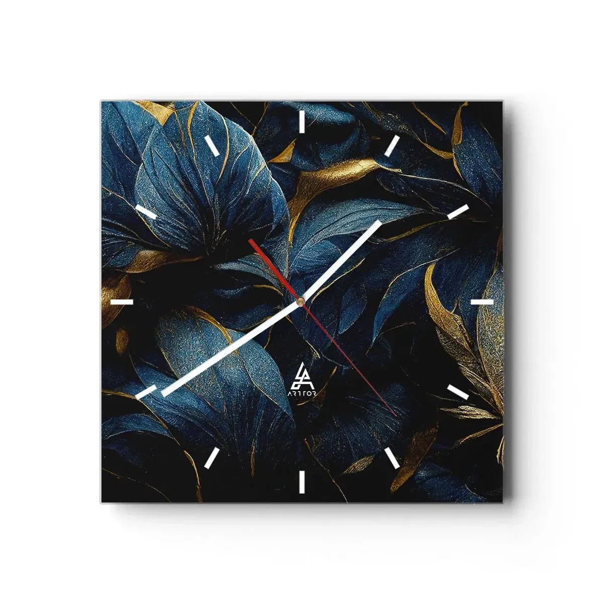 Vægur, Uret - Foret med guld - 40x40 cm