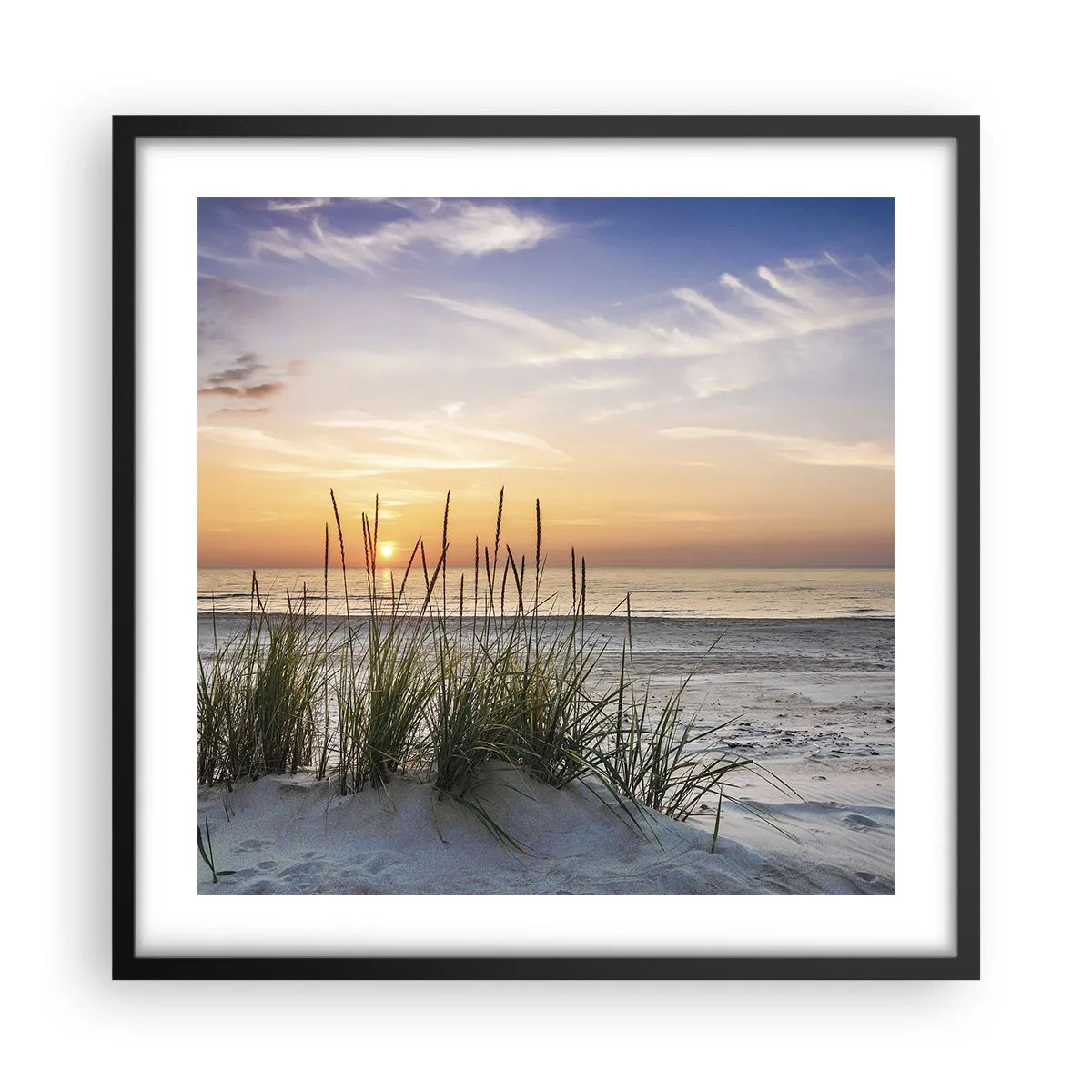 Plakat i sort ramme - Se, tænk, føl - 50x50 cm