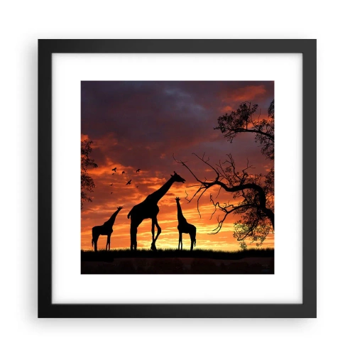 Plakat i sort ramme - En lille middag med dem, du holder af - 30x30 cm