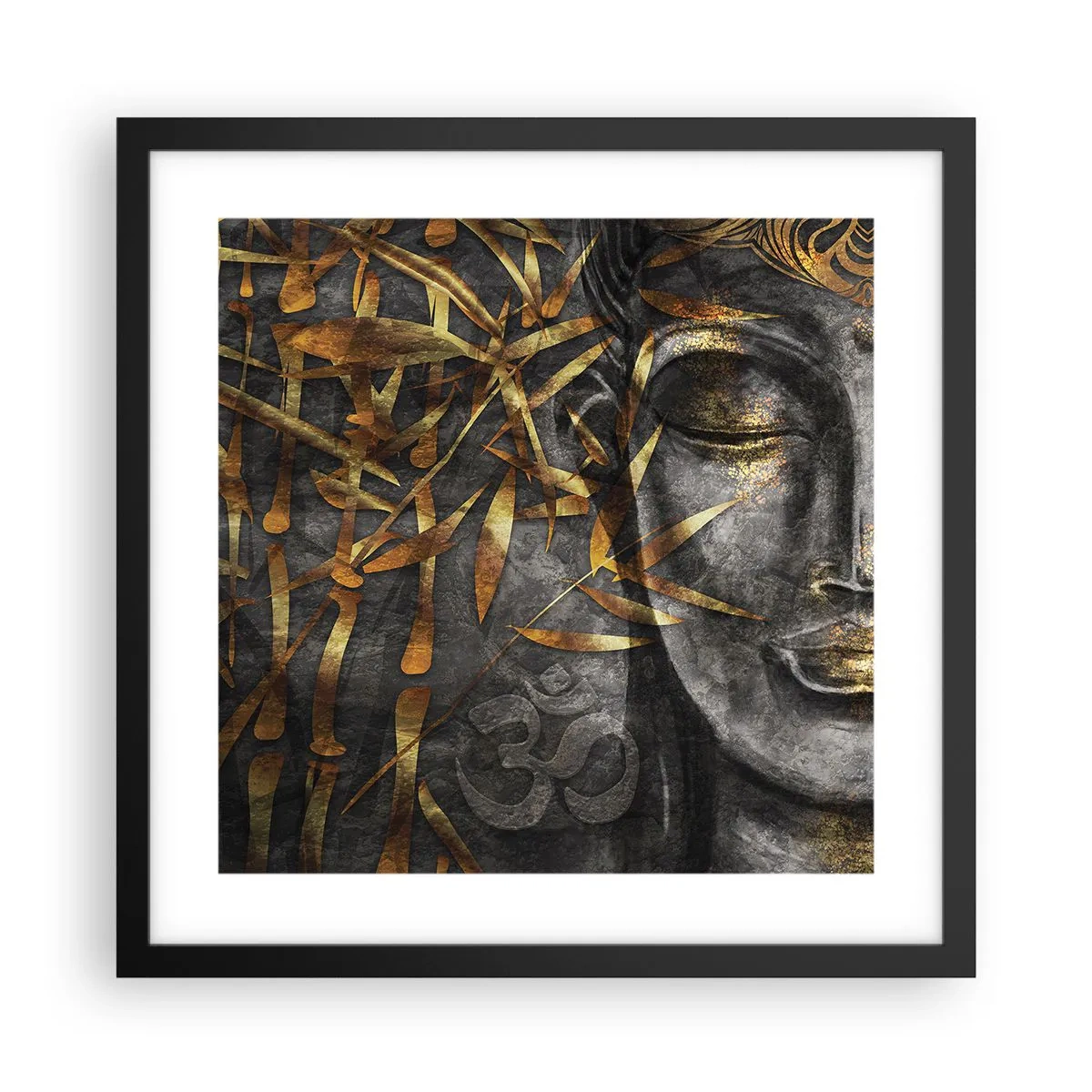 Plakat i sort ramme - Mærk freden - 40x40 cm