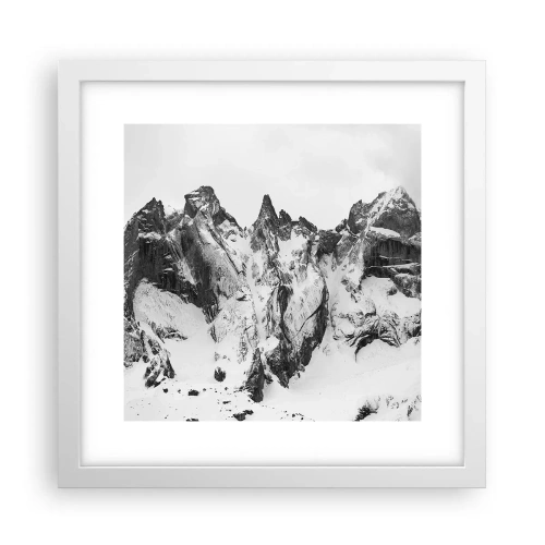 Plakat i hvid ramme - Granit truende højderyg - 30x30 cm