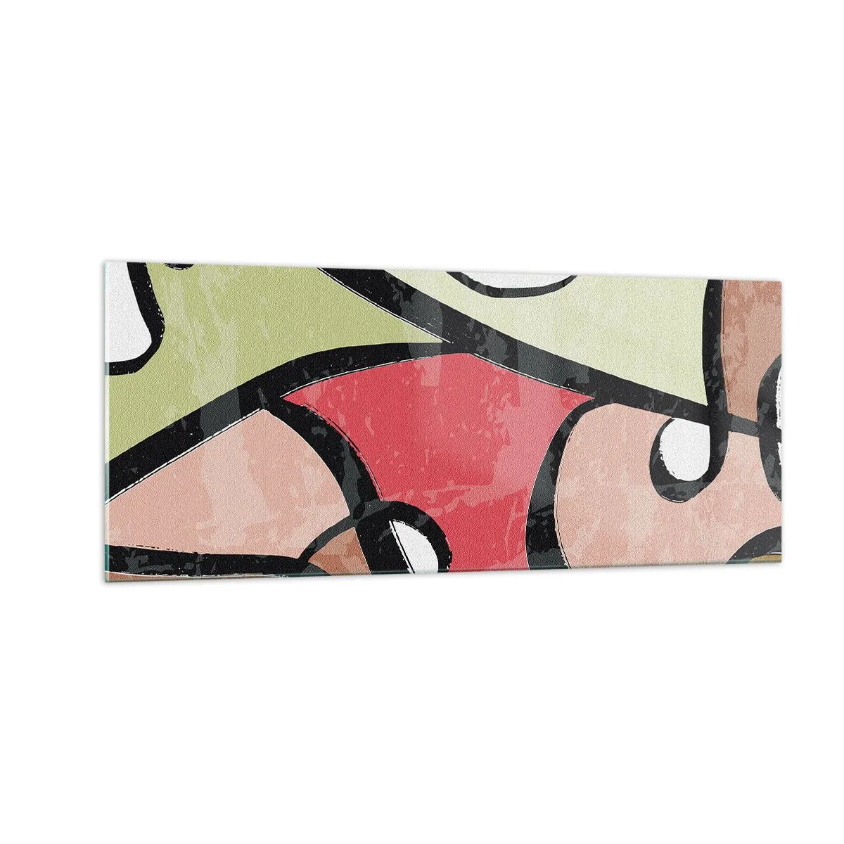 Billede på glas - Pirouetter blandt farver - 100x40 cm