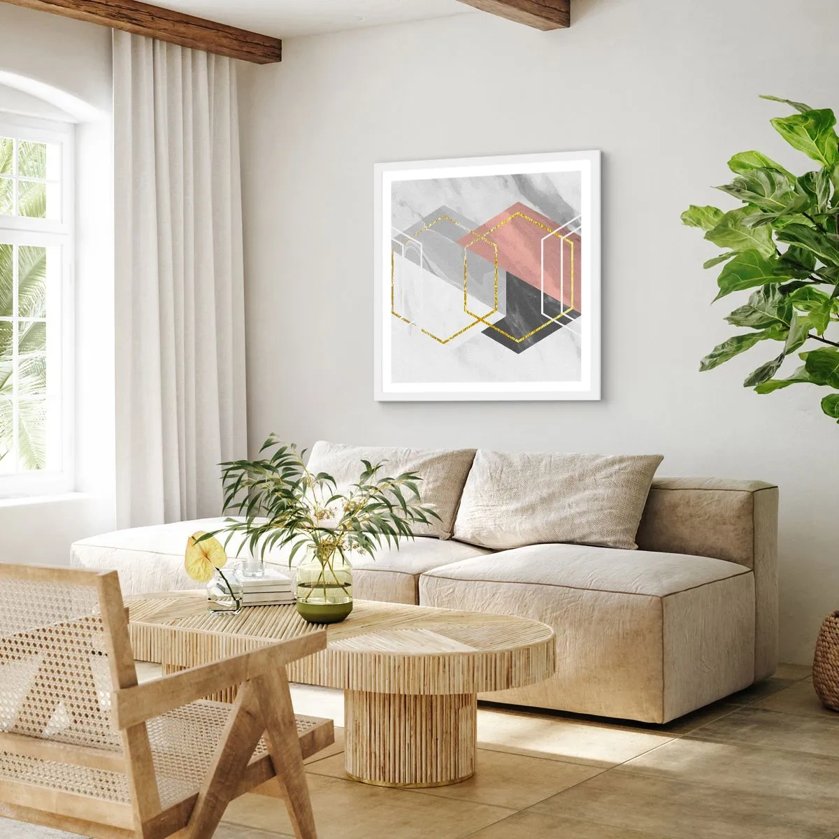 Plakat i hvid ramme - Kædesammensætning - 30x30 cm