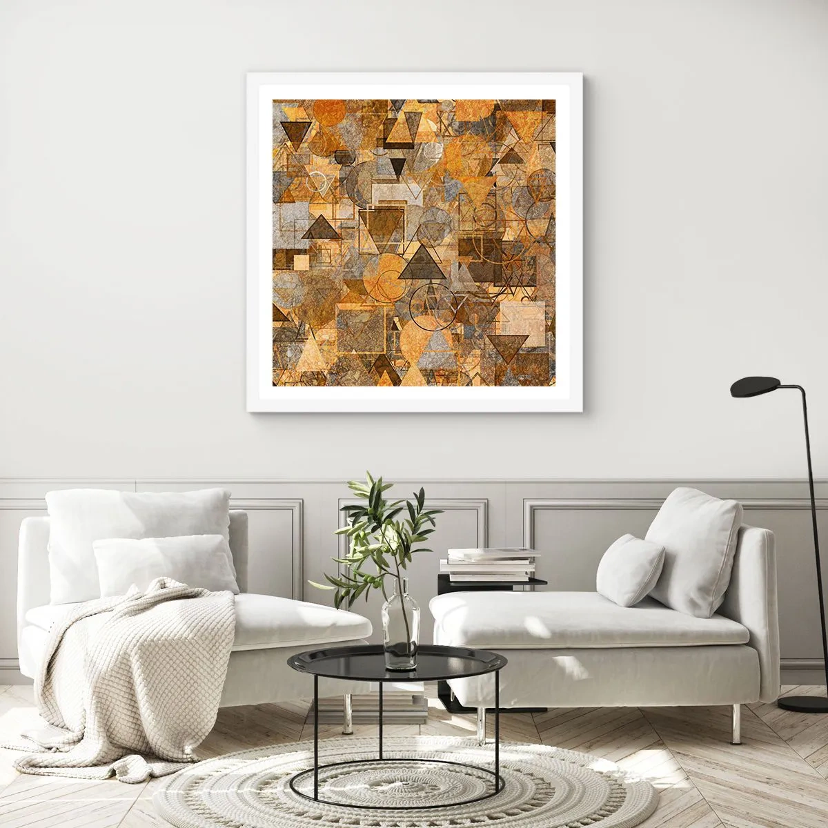 Plakat i hvid ramme - Verden i form - 50x50 cm