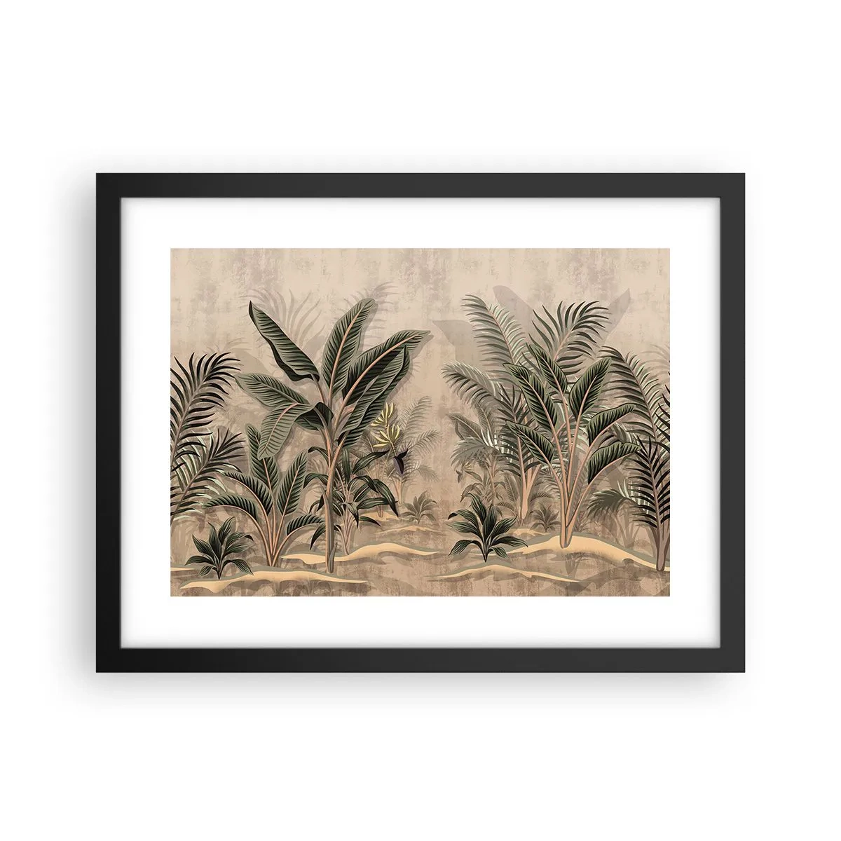 Plakat i sort ramme - Gravering i kolonistil - 40x30 cm