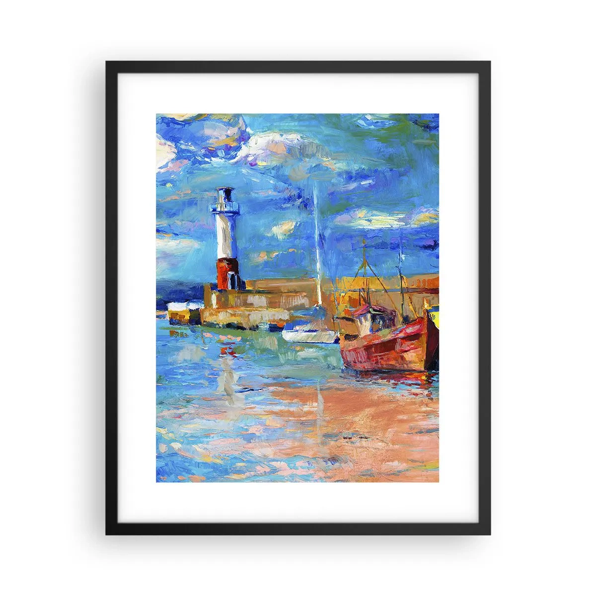 Plakat i sort ramme - Eftermiddag i regnbuebugten - 40x50 cm