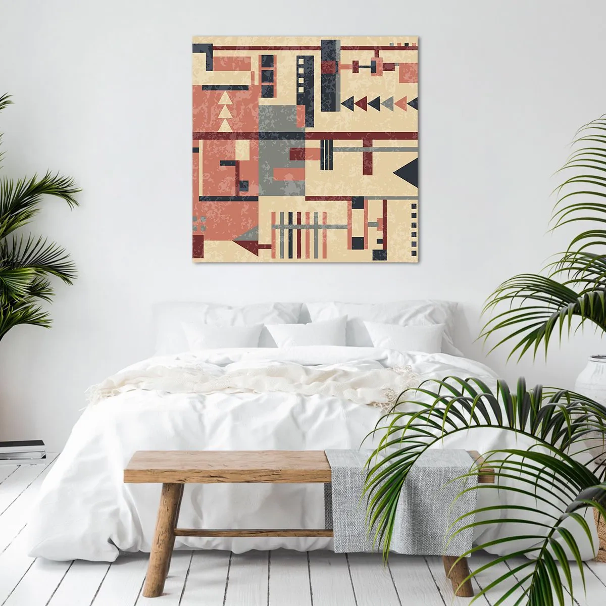 Lærredstryk - Billede på lærred - Kombination af vertikaler og niveauer - 30x30 cm