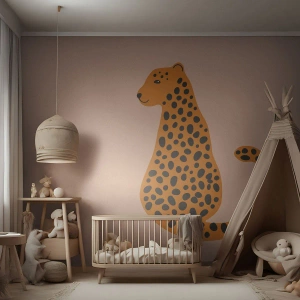 Fototapet på mål Premium Sand - Leopardprint er et moderigtigt mønster - For børn, Panter, Dyr