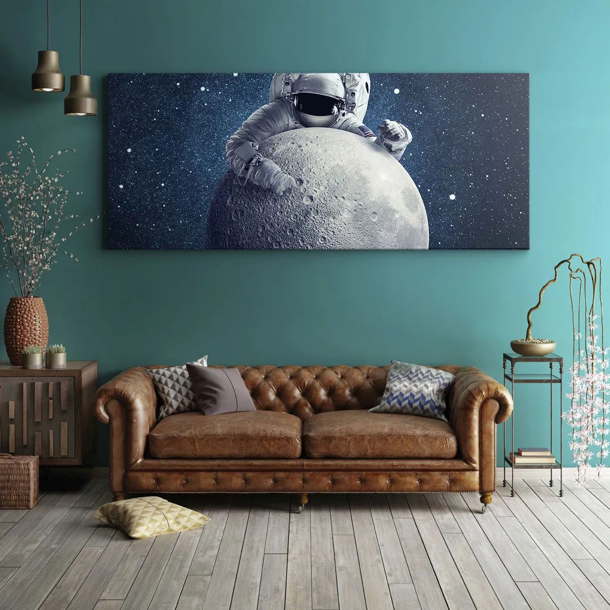 Lærredstryk - Billede på lærred - Kosmisk spøgefugl - 100x40 cm