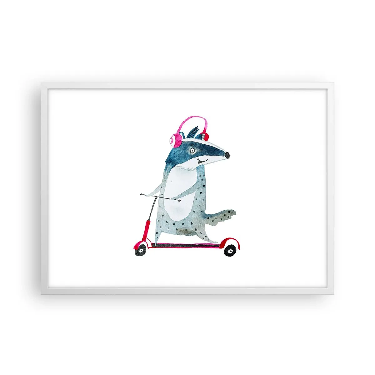 Plakat i hvid ramme - Grævlingens glæder - 70x50 cm