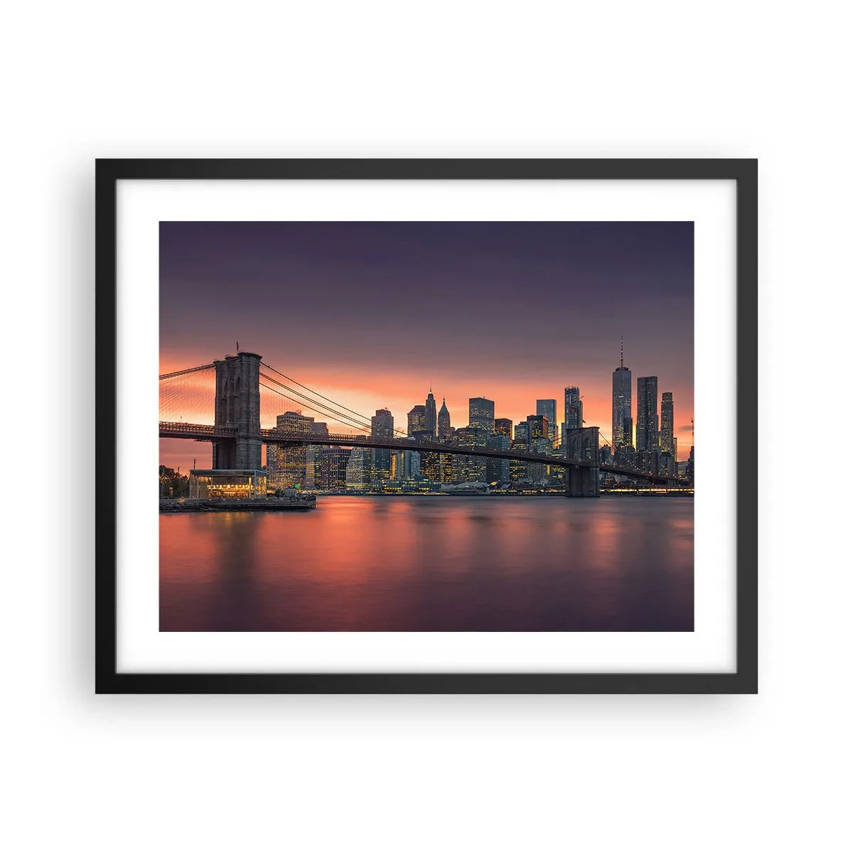 Plakat i sort ramme - Sænket i lilla stilhed - 50x40 cm