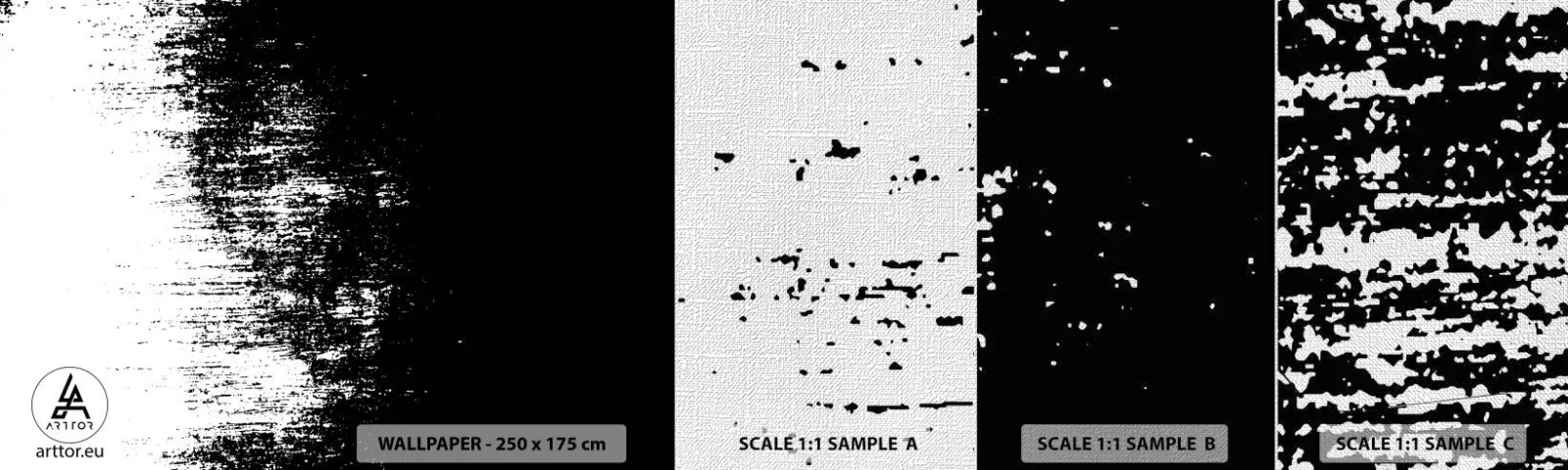 Prøve Fototapet Premium Canvas - Og vinderen er... - Abstraktion, Stykke, Sort og hvid - 100x30 cm