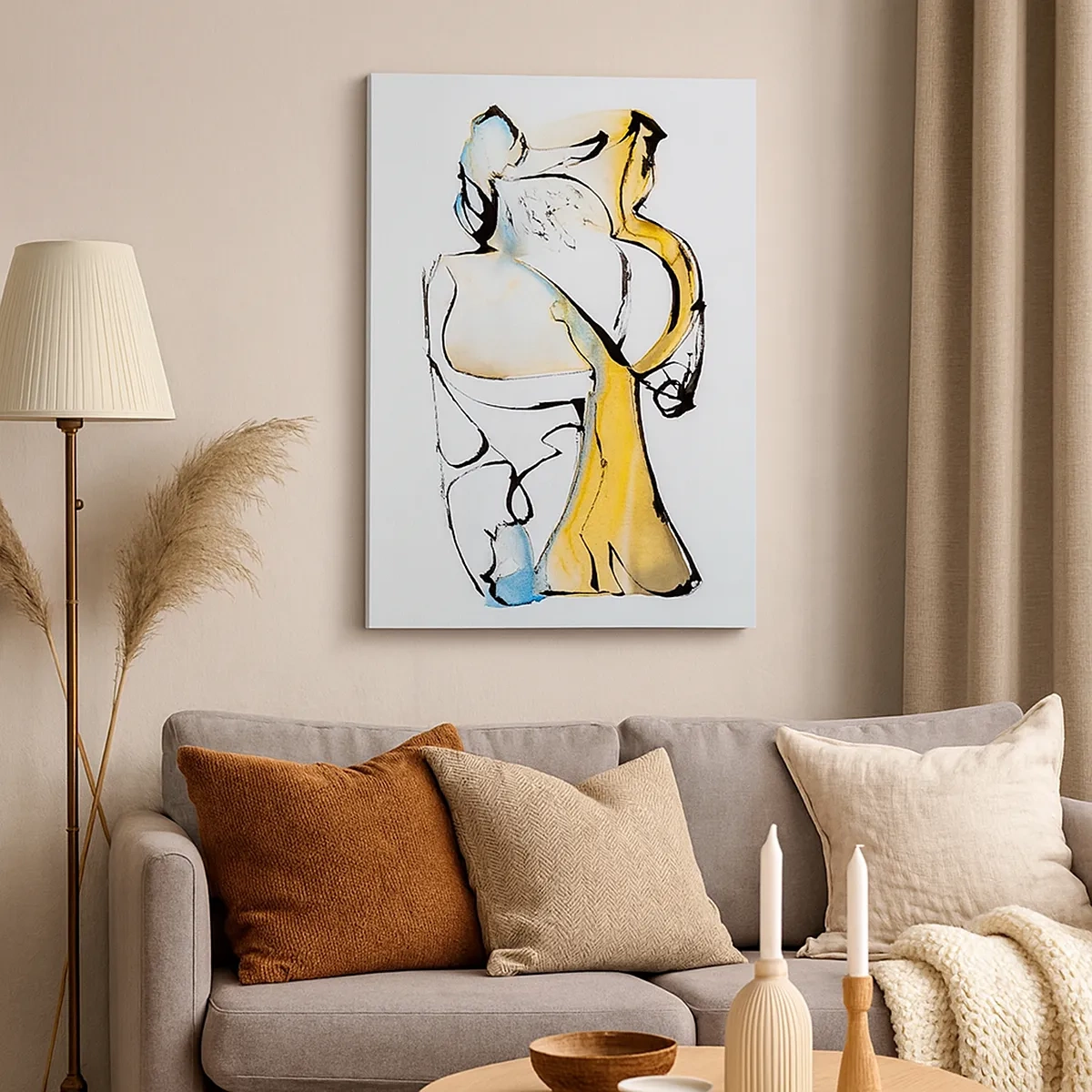 Lærredstryk - Billede på lærred - Abstraktion af glas - 50x70 cm