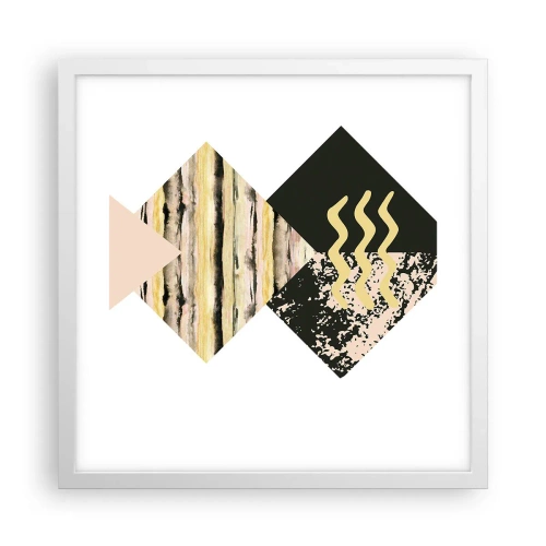 Plakat i hvid ramme - Ikke så simpelt - 40x40 cm