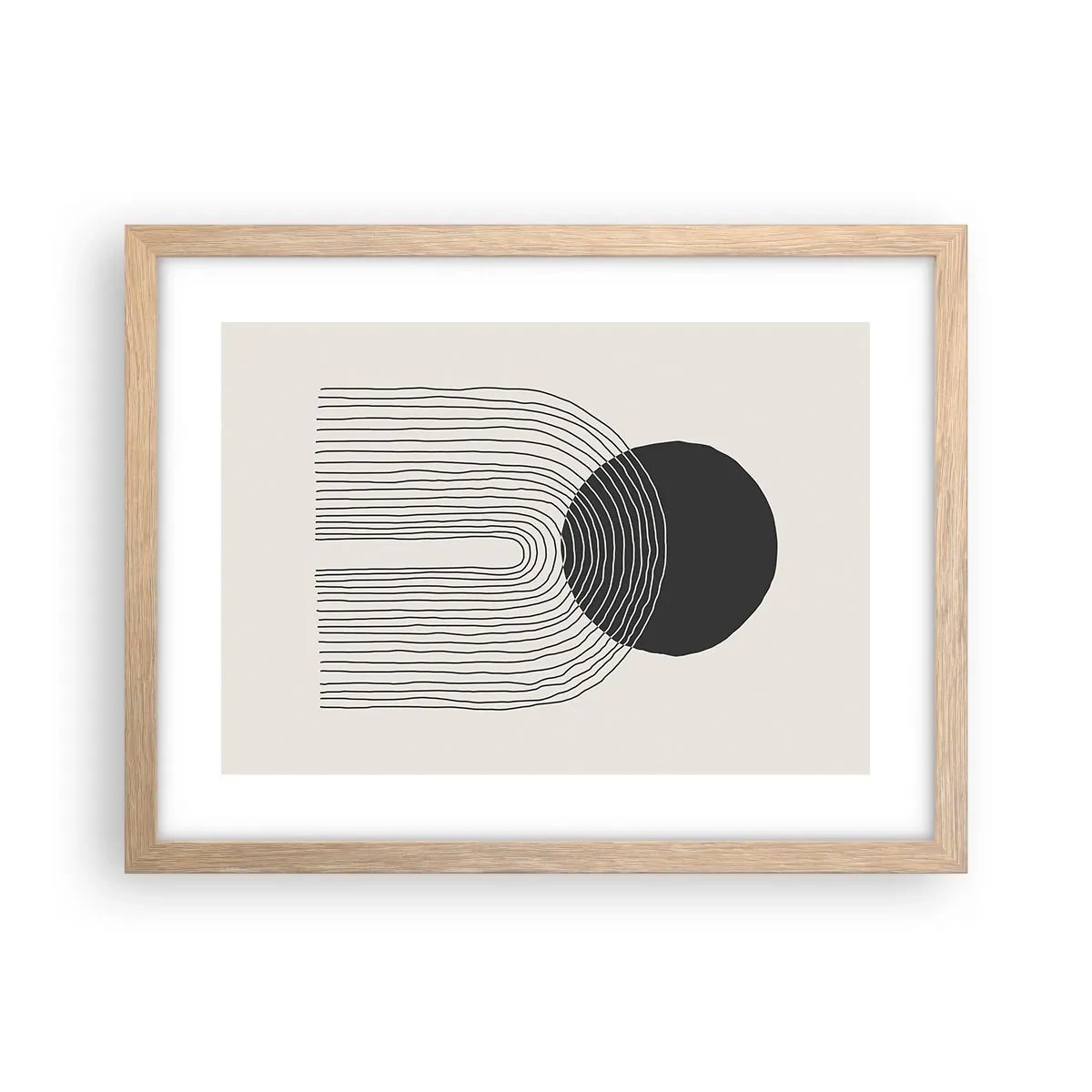 Plakat i ramme af lyst egetræ - Rystende og selvsikker - 40x30 cm