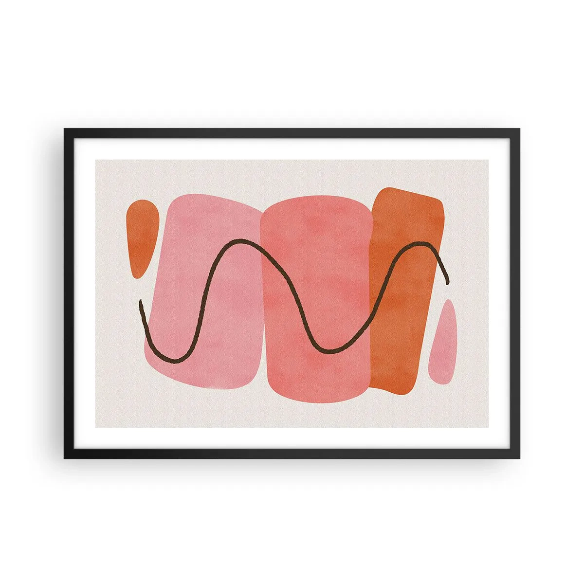 Plakat i sort ramme - Formernes blide bevægelse - 70x50 cm