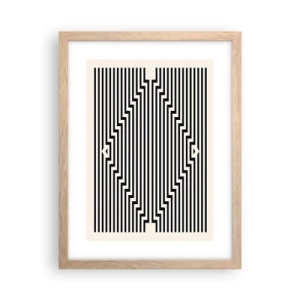 Plakat i ramme af lyst egetræ - Geometrisk illusion - 30x40 cm